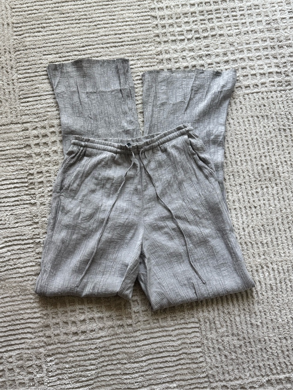 Zara Light Gray Wide-Leg Pants